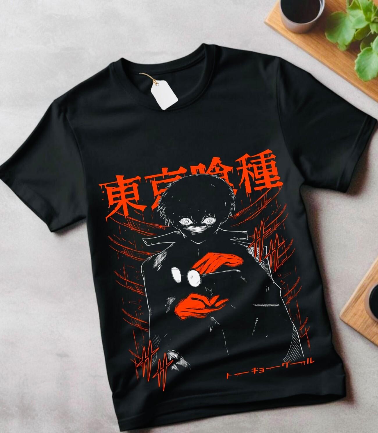 

Gift anime Black Reaper T-Shirt Mens Womens Tees Top Kaneki Tokyo Ghoul Horror Anime Black Shirt Tee S