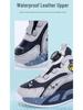 Boys' Winter 2025 Two-Layer Cotton Sports Shoes, Plus Velvet, Lightweight, Non-Slip, Waterproof, for Middle and Big Kids, Running and Basketball