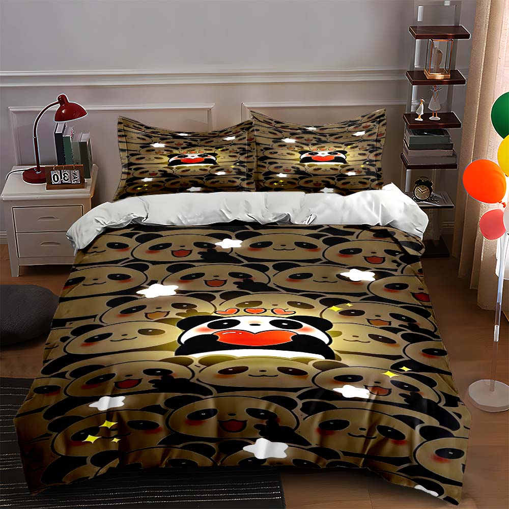 

Panda faces cluster. Bedding Duvet cover sets Duvet covers Pillowcases gifts (1 * Duvet Cover 2 * Pillowcases, without duvet insert) 135x200cm