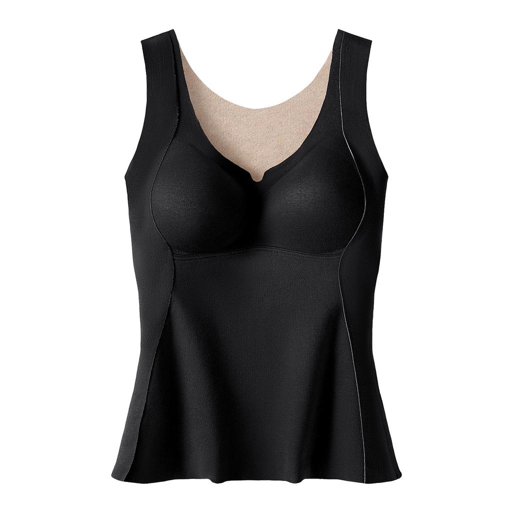 Autumn and winter plastic lift seamless thermal vest with chest pad integrated primer autumn clothes thickened no-wear bra