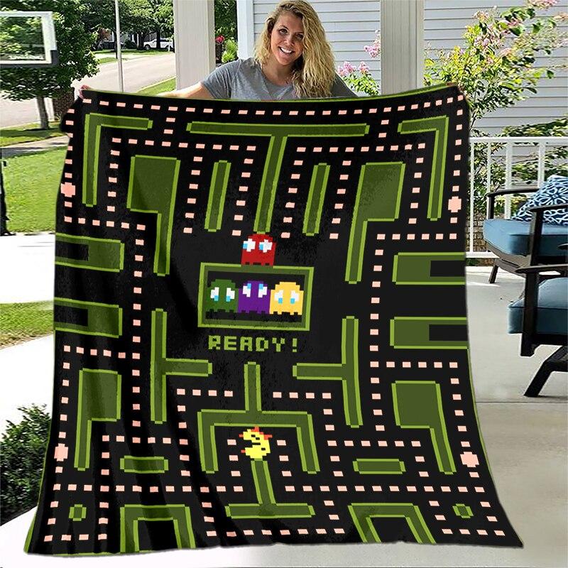 Spelfilt Retrospel Flanellfilt Supermjuk fleece-sängfilt för sovrum Soffa Soffa Tv-filt Gamerfilt