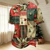 Men's Quick-Dry Round Neck Short Sleeve T-Shirt with Christmas Print for Holiday Party