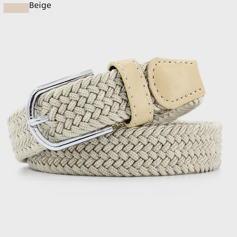 Korean Fashion Elastic Braided Belt - Unisex, Versatile, Decorative, One-Piece