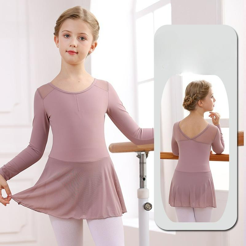 Children's Ballet Dance Clothes, Children's Practice Clothes, Women's One-piece Skirts, Long-sleeved Dance Clothes, Suspenders, One-piece Clothes