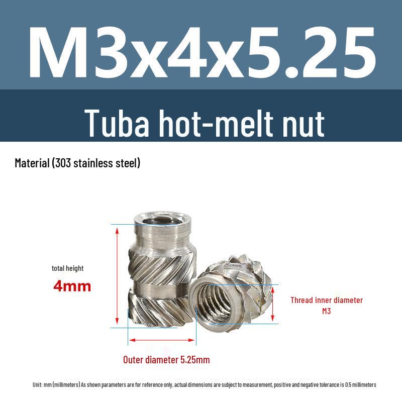 Stainless Steel Pre-embedded Injection Molding Knurled Nut M2M3M4