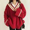NaVaVa Women Cable Knit Loose Fit V Neck Long sleeVe Sweater Nk3513