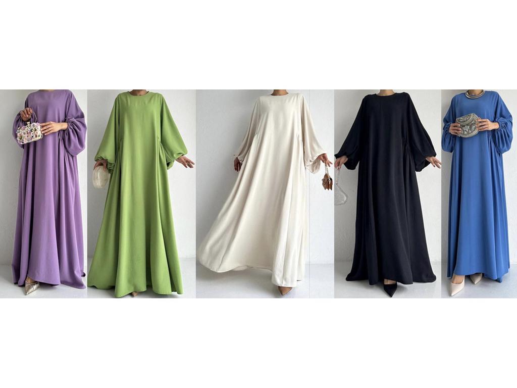 2025 New Middle Eastern Muslim Women's Simple Abaya Dress