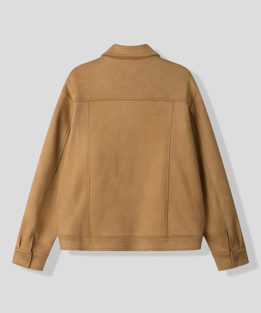 Black Moment Classic Vegan Suede Jacket [Camel]