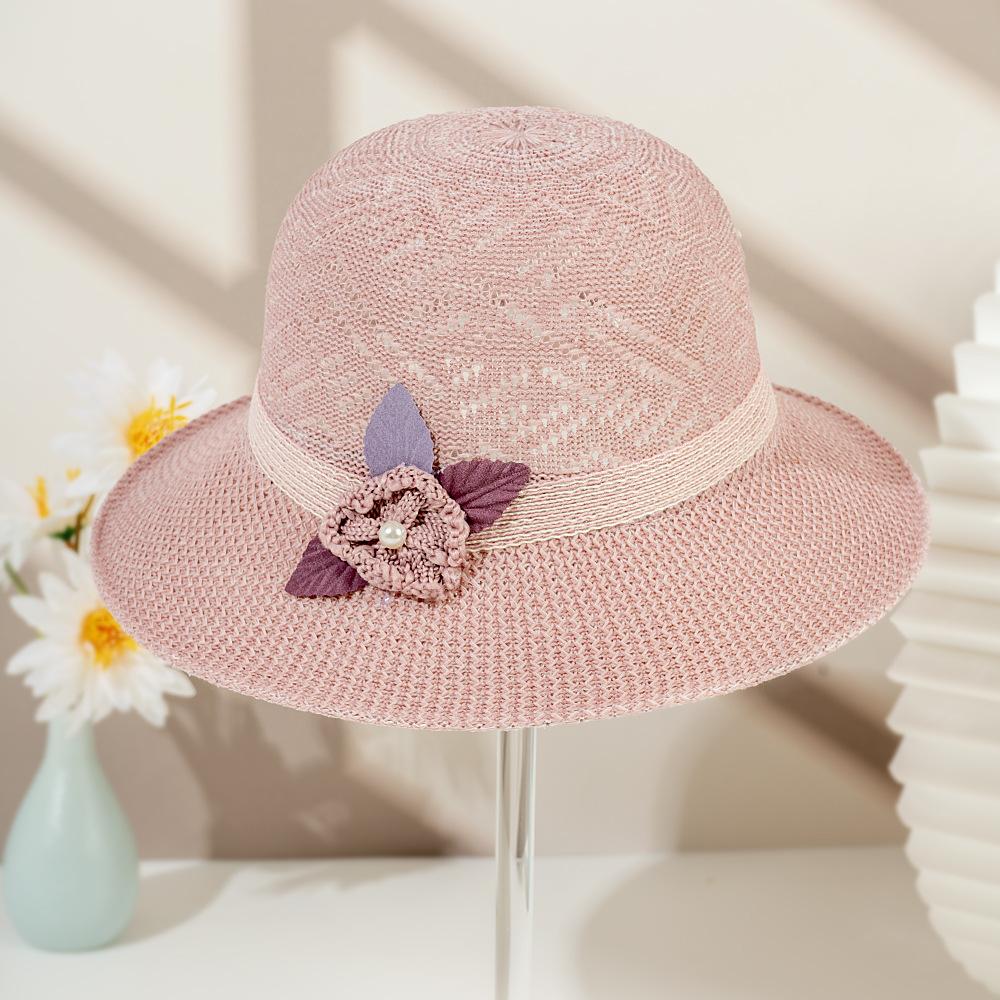 Straw hat women's outdoor travel sunscreen hat bucket hat basin hat elegant versatile women's sun hat breathable adult