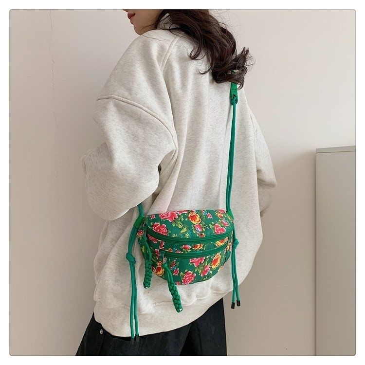 Women's Shoulder Crossbody Bag Printed Multi Pocket Small Bag Printed Ethnic Bag Casual Waist Bag Chest Bag