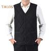 Men Waistcoat V-Neck Sleeveless Solid Color Single Breasted Vest Coat with Pockets Thickened Plush Lining Quilted Bottoming Vest Jacket