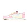 Travis Scott X Air Jordan 1 Cushioning Slip-Resistant Low-Top Vintage Basketball Shoes Unisex Beige Pin DZ4137-700(Team-)-Random Packaging Bags