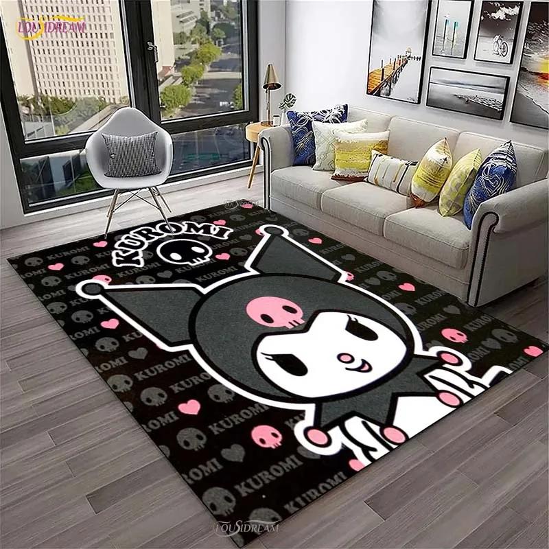 Kuromi Cartoon Anime kawaii Carpet for Living Room Bedroom Cute Rug Kitchen Door Kids Un-slip Floor Mats Alfombra Birthday gift