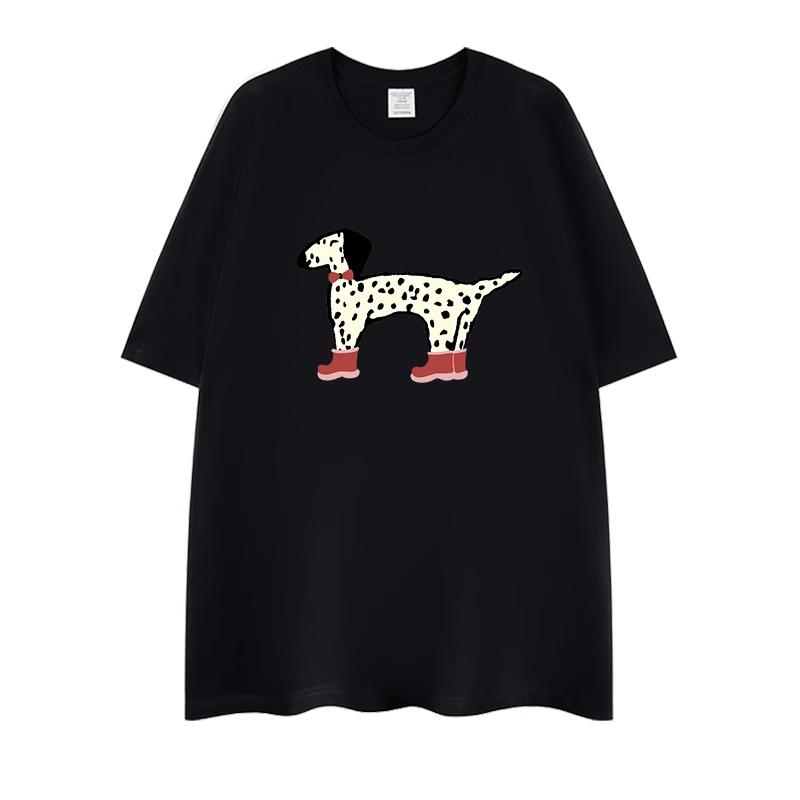 Mens Tshirt Cotton Dog Short Sleeve Oversize Graphic Summer Tees Tops Harajuku DTG Printing Streetwear Korean Popular Clothes