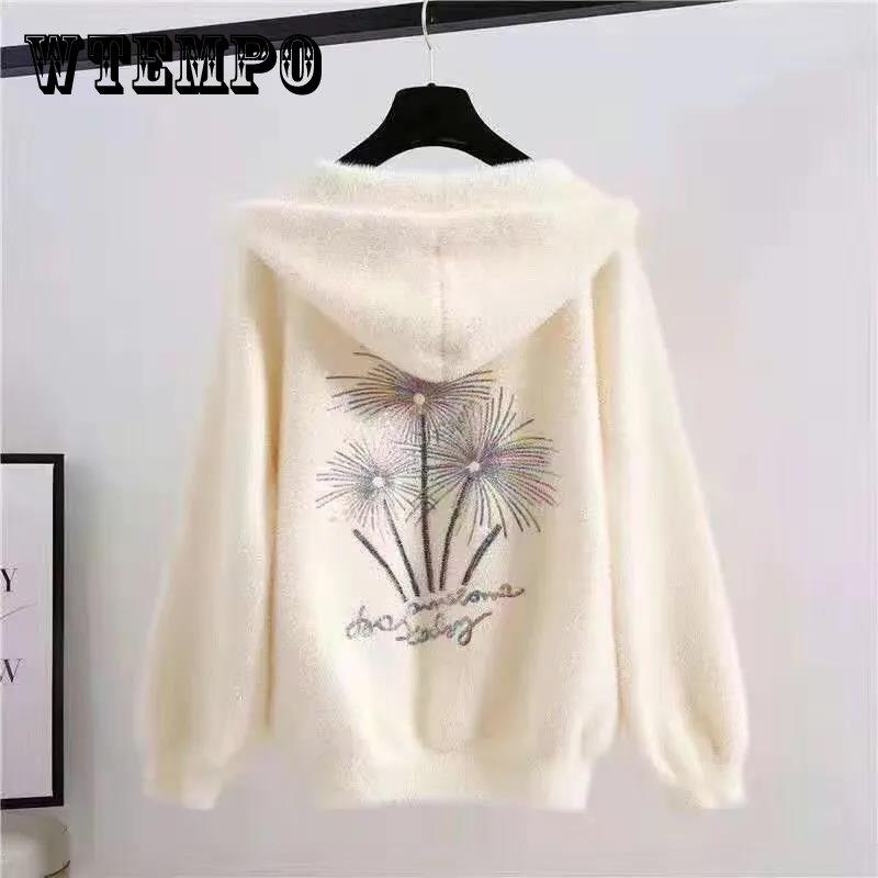 

Женский осенне-зимний модный свитер, повседневный вязаный свитер, пуловер с круглым вырезом и принтом, свободный свитер с длинными рукавами