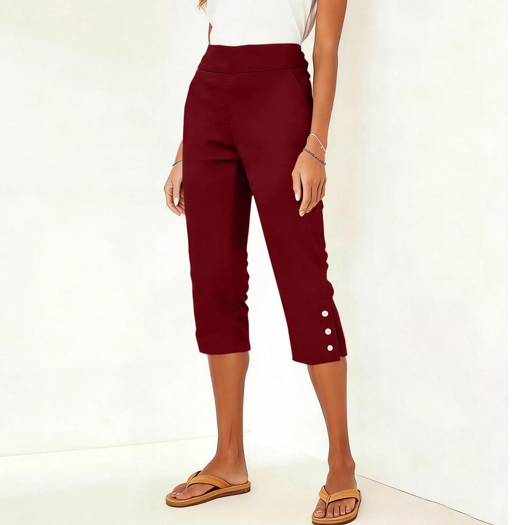Women Casual Pants High Waisted Stretchy  Leggings  With Pockets