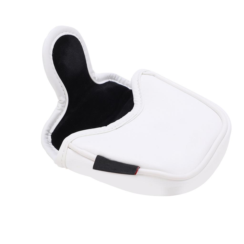 PU Leather   Putter Head Covers with Magnetic Closure Waterproof Cartoon Thicken Plush     Headcover(Yellow White )