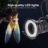 FC 100 Ring Flash, Close-up Strobe, LED Macro Ring Light, Macro Ring Flash, LED Macro Ring Flash Light, 7 Bright Lights, Plastic, 5000k, for Canon