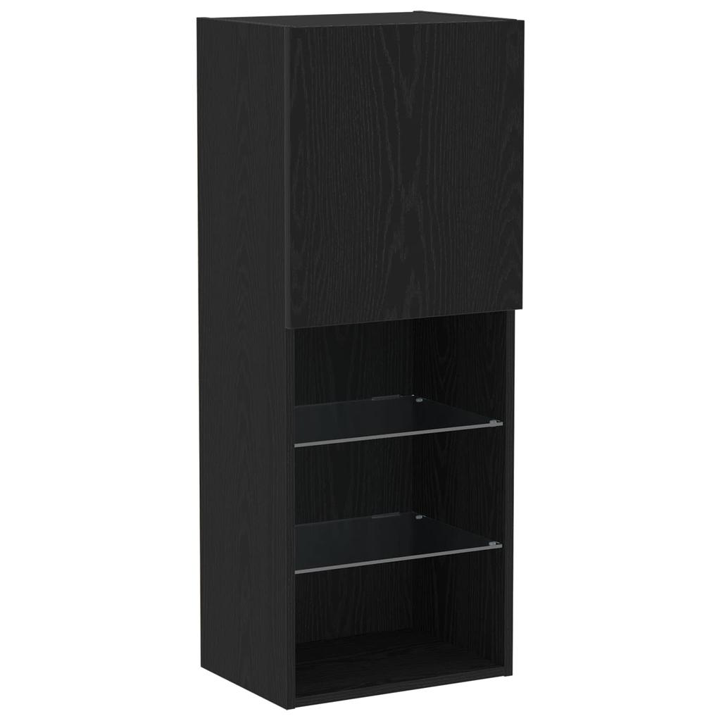TV Cabinet Set 4 Pcs Black Oak Effect Particleboard