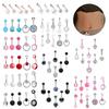 5/6/8/12 Stück Sexy Bauchnabelringe Set Herz Zirkon Bauchnabelpiercing Ringe Für Frauen Mädchen Körperpiercing Schmuck Zubehör Geschenk