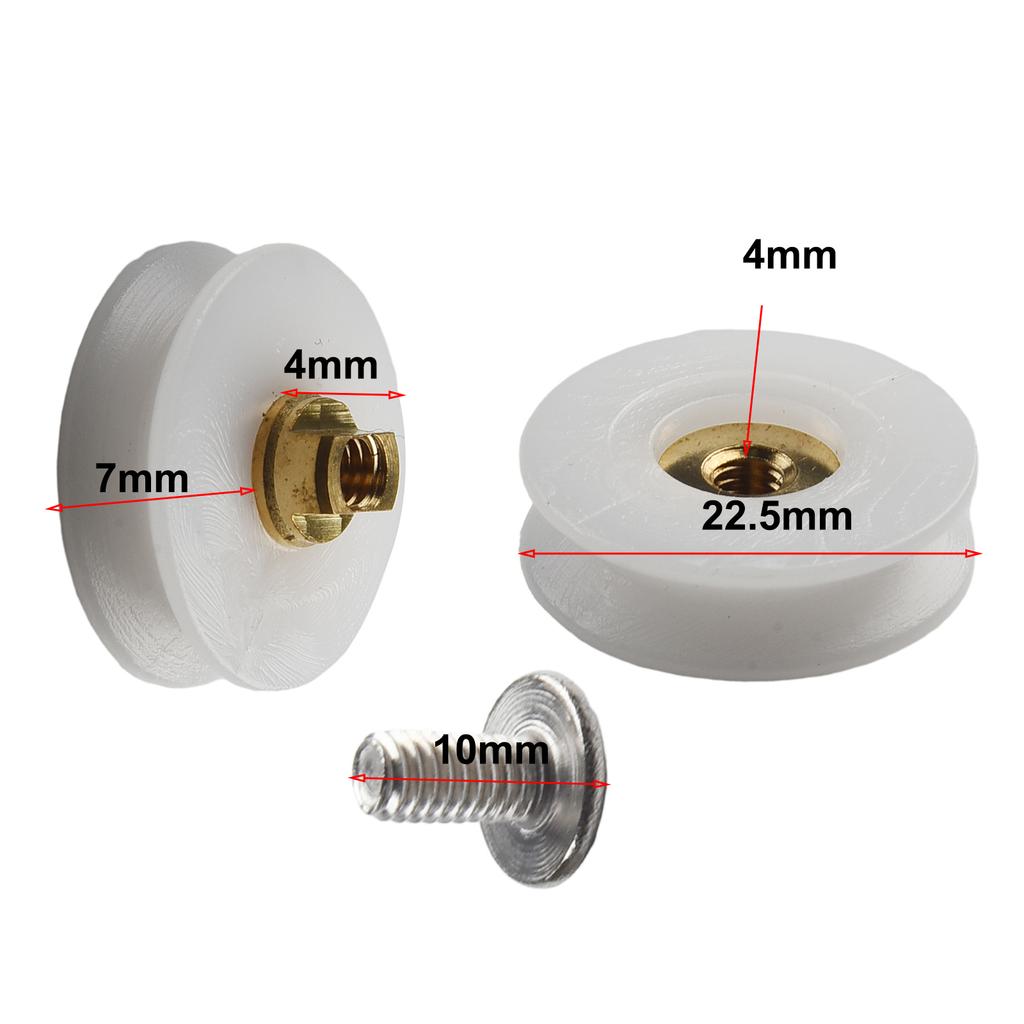 White Diameter 22.5mm Shower Door Rollers Pulley Bathroom Accessories With Stainless Steel Screw Shower Pulley