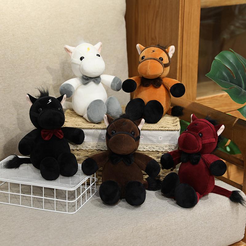 Cartoon Cute Five-color Horse Doll Plush Toy Cute Pony Doll Children's Pillow Doll Holiday Gift