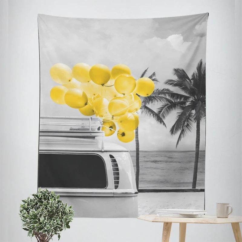 Gray and White Tone Creative Decorative Tapestry Home Wall Decoration Office Living Room Tapestry