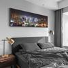 Night Landscape Of New York City Wall Art Canvas Paintings Skyline Of Manhattan Wall Decor Pictures Posters And Prints For Bed Room Decor