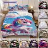 Unicorn Bedding, Duvet Cover, Pillowcase, Home Decoration, Birthday Gift (1 * Duvet Cover+2 * Pillowcase, Coreless)
