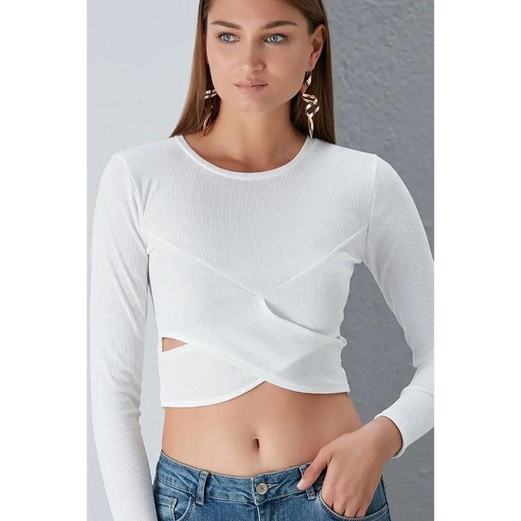 Front Cross Crop Design Camisole Bluse