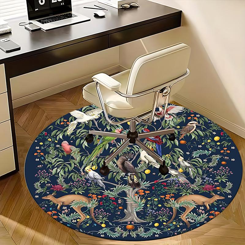Birds of Paradise,Floral Nature Scene Chair mat Round Rug Office carpet, Non slip, Suitable for Living Rooms, Bedrooms decor.1205231a