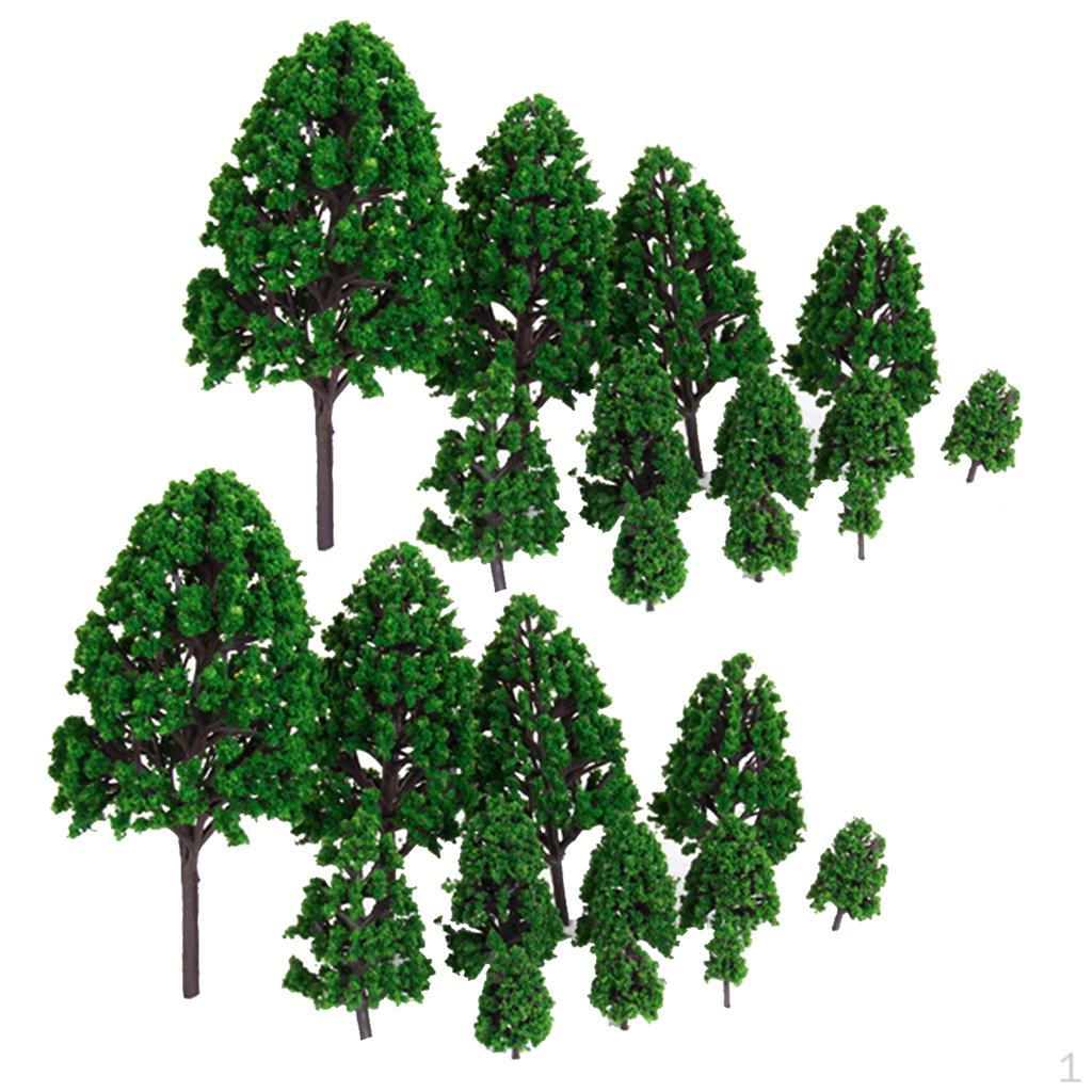 

24Pcs Tree Models Miniature 1/50 Layout for Train Railway Scenery Decorative