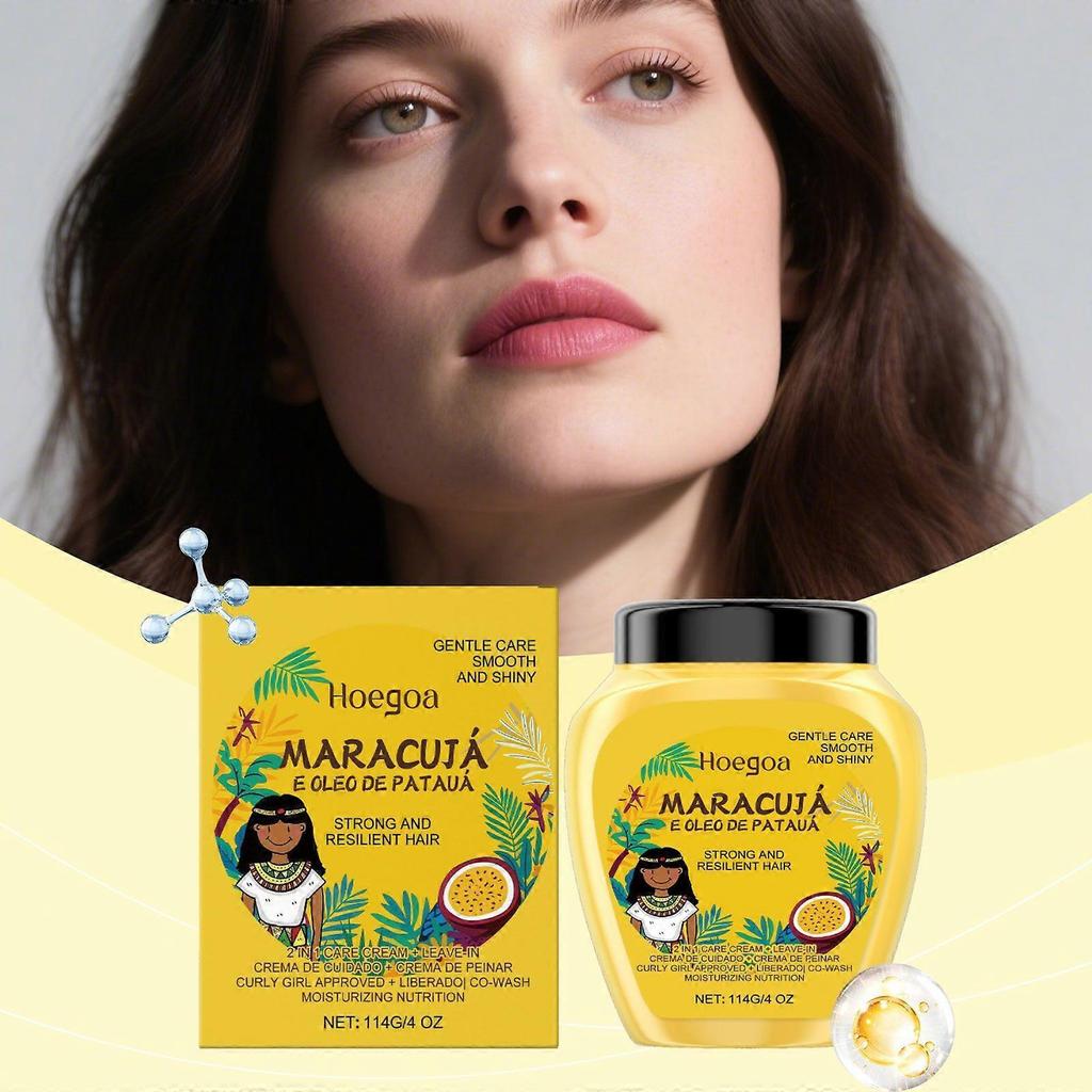 Hoegoa Passion Fruit No-Rinse Hair Cream - Gently Cleanses, Moisturizes, Smooths Hair For Silky, Naturally Shiny Hair