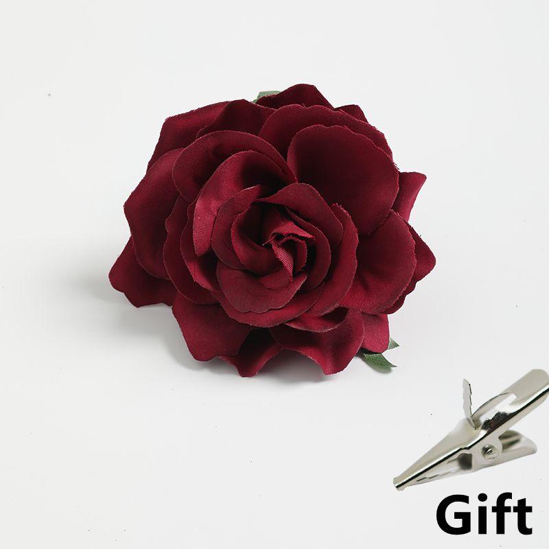 10CM High Quality Silk Roses Flower Wall Wedding Home Decor Christmas DIY Brooch Bridal Accessories Clearance Artificial Flowers