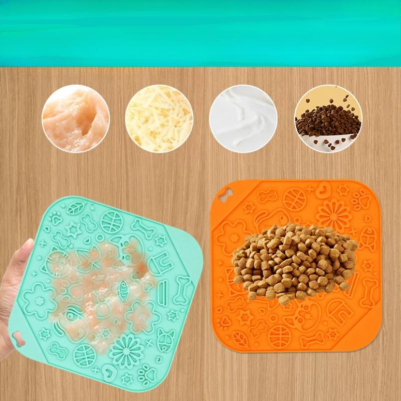 Pet Licking Mat, Pet Utensils, Dog Slow Food Mat, Meal Mat, Suction Cup, Slow Food Mat, Cat and Dog Licking Mat
