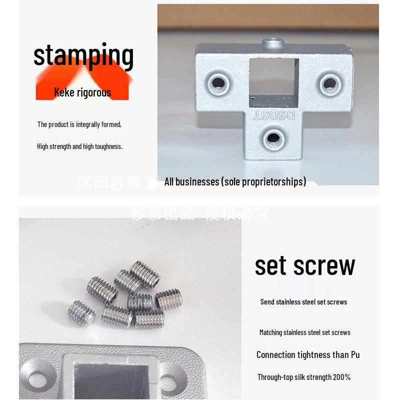 Galvanized Aluminum Alloy Square Tube Connector Fastener Joint, 20/25/30mm