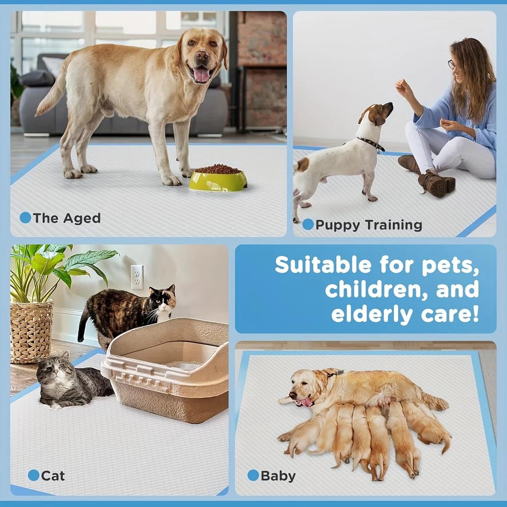 Super Absorbent Pet Diaper Urinal Dog Training Pee Pads 100/50/40/20PCS Disposable Healthy Nappy Mat For Cats Dog Quick-dry Pads