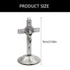 62KD Classical 9cm Crosses Figurine Alloy Standing Crucifix Figurine with Base Home Christian Decoration for Believers