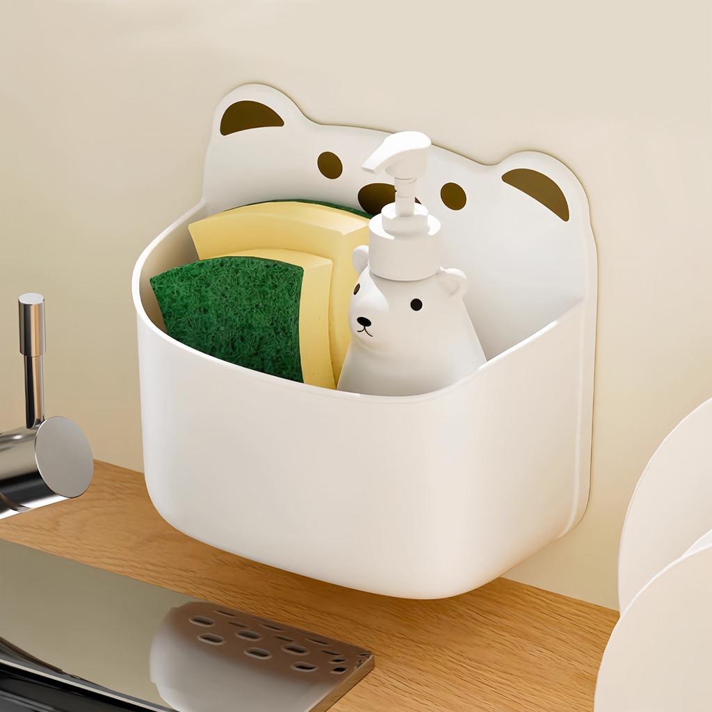 Wall Mount Cartoon Bear Storage Box With Modern Design For Kitchen Organization