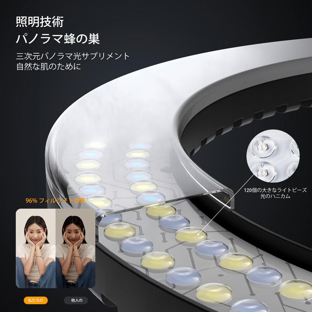 KOSCHEAL LED Ring Actress Light 55W 3 Camera Color Modes Ring Light with Adjustable Up To 190cm Light for Photography Lighting Beauty Live Camera