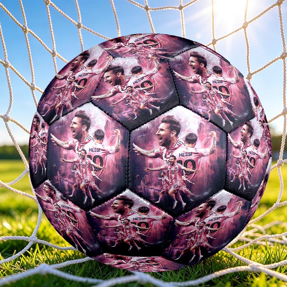 1pc Messi Celebration Soccer Ball Size 5, Suitable for Practice Matches/tournament Training for Sports, Lightweight and Durable. C70111