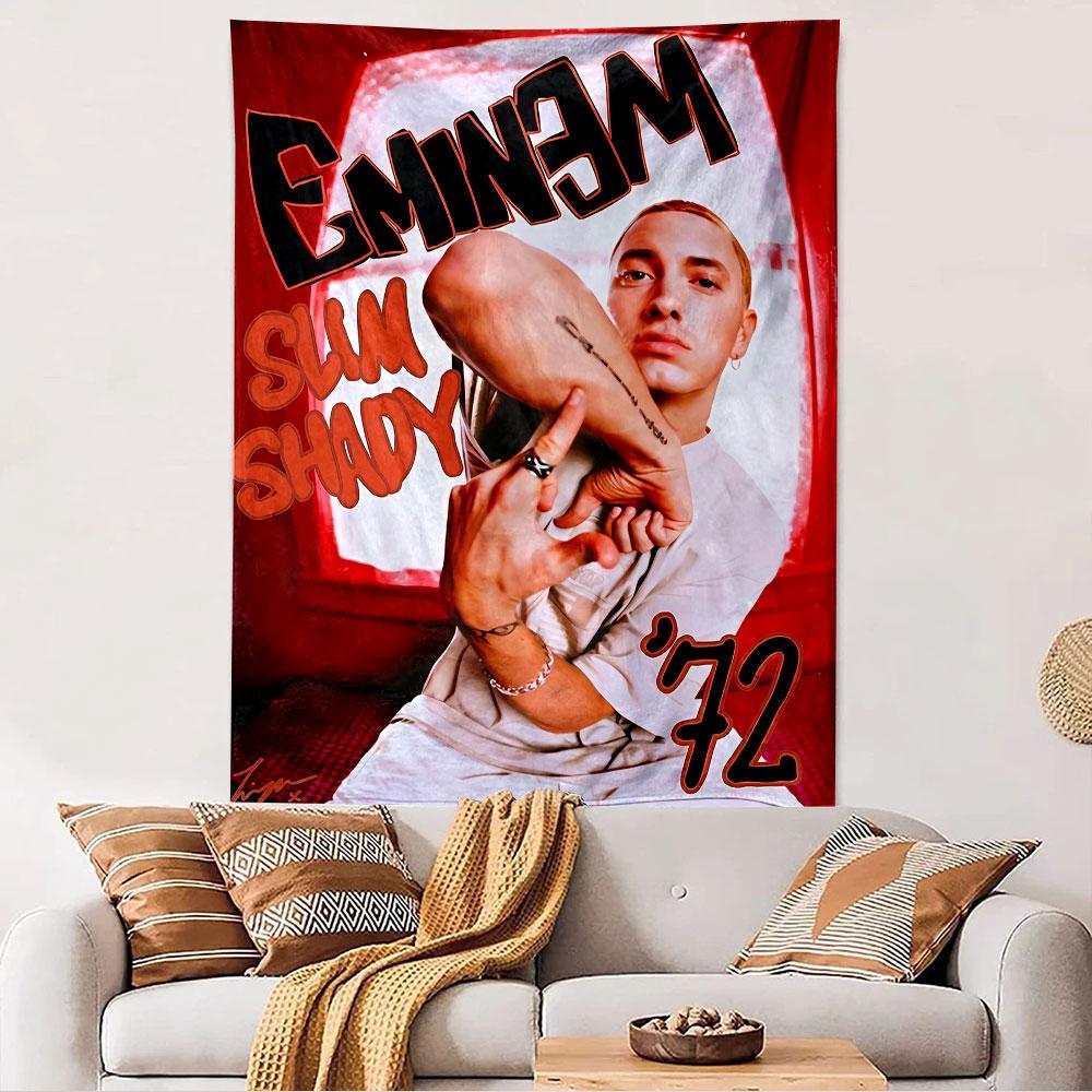 Eminem Slim Shady Tapestry Wall Hanging, Rap Legend Poster, Wall Decor for Bedroom Living Room Dorm