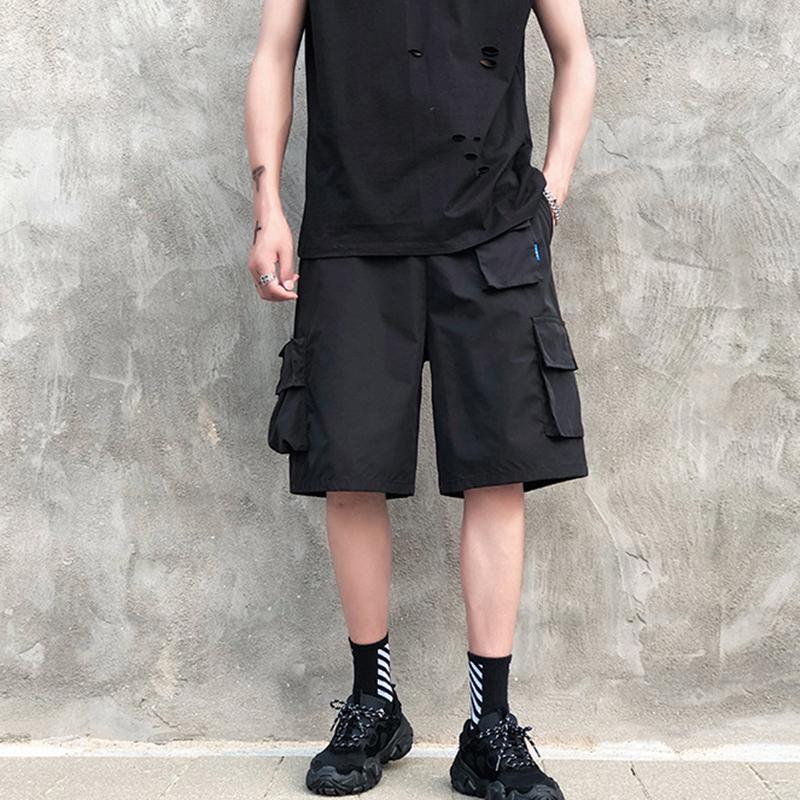 IELGY Cool Hong Kong Style Men's Summer Overalls Shorts Men