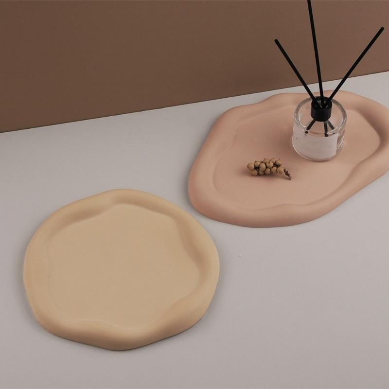 2PCS Epoxy Resin Crafting Molds Large Silicone Trays Moulds Candle Holder Molds Silicone Texture for Jewelry Tray Plate