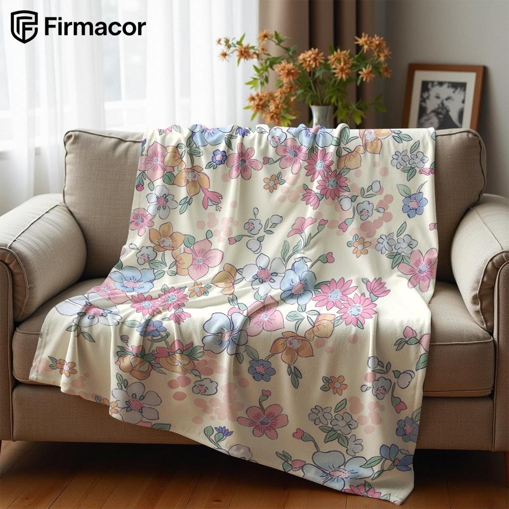 Vintage Floral Lightweight Microfiber Soft Christmas Fleece Blanket Warm Cozy Throw for Bed Sofa Office Travel All Season