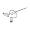 Vairāku savienotāju USB kabelis - StarTech.Com - LTCUB1MGR - 1 m - Lightning, USB-C, Micro USB
