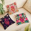 Anatomical Heart Maximalist Floral Art Cushion Cover Durable Hypoallergenic Organic Linen Pillow Cover Washable Skin-Friendly