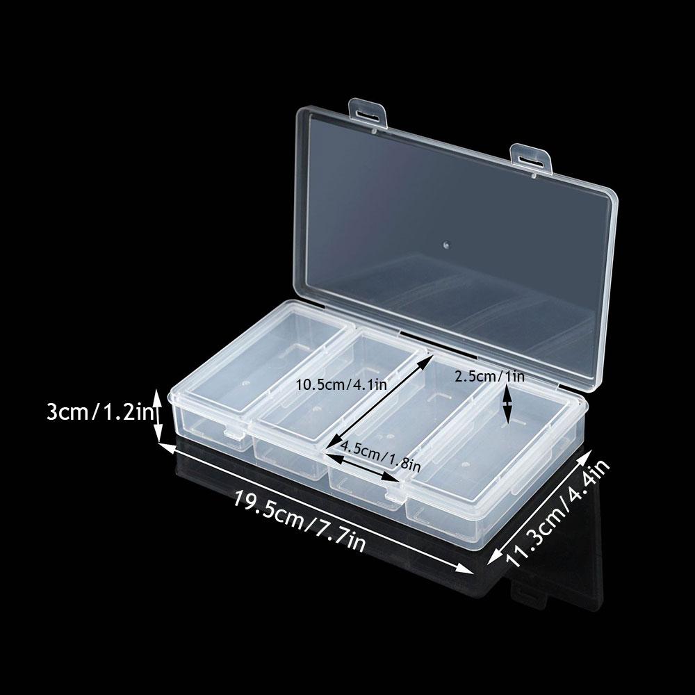 Прозрачный пластиковый органайзер с 4 регулируемыми перегородками Прозрачный ящик для хранения мелких предметов Ювелирные изделия Бусины Поделки Крепеж чистый 2330₽