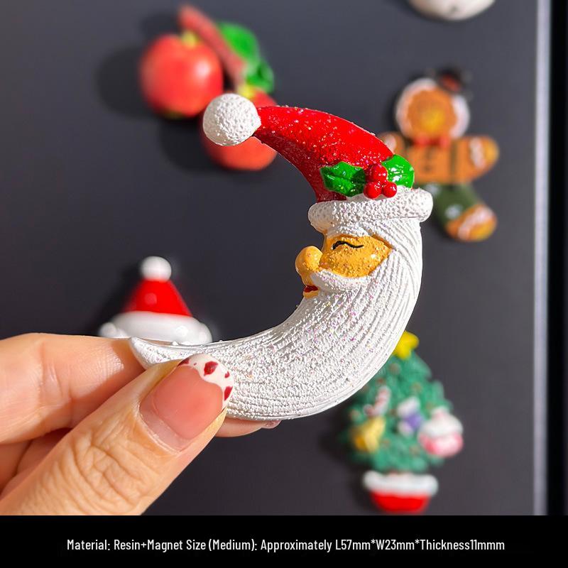 Magneti per Frigorifero di Natale Carini in Resina 3D: Pupazzo di Neve, Albero, Omino di Pan di Zenzero - Adesivi Magnetici Festivi per Decorazione.