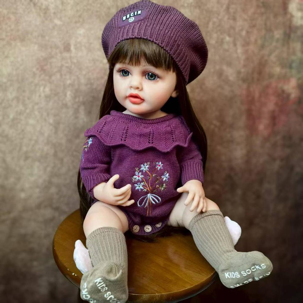 New Reborn Baby Dolls Full Silicone Vinyl 55 Cm Wear Sweeter Bebe Reborn Model Toy Kids Playmates Christmas Birthday Gifts